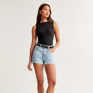 Abercrombie High Rise Mom Denim Shorts 0 25